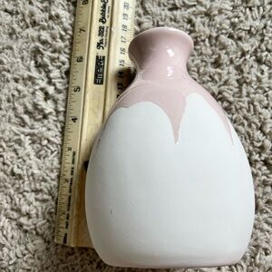 Isaac Mizrahi Cream and Tan Ceramic Vase
